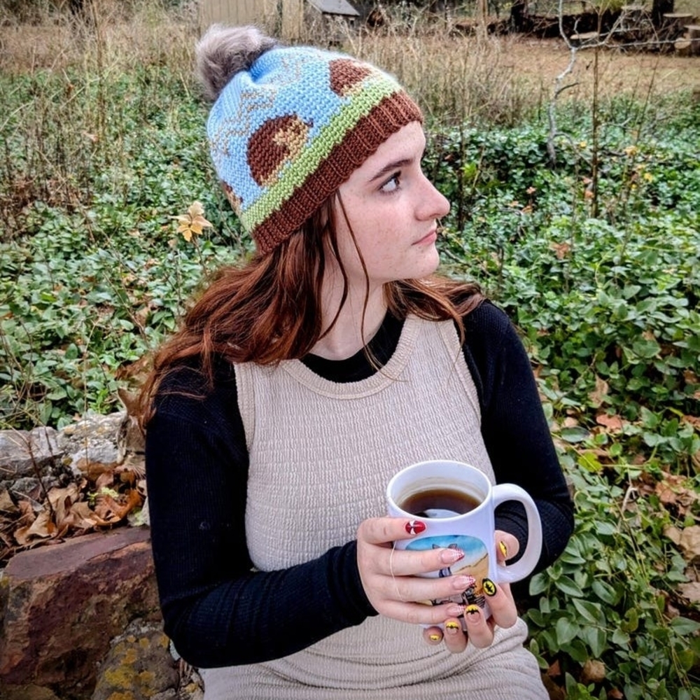 Colorful Knit Beanie with Pom Pom